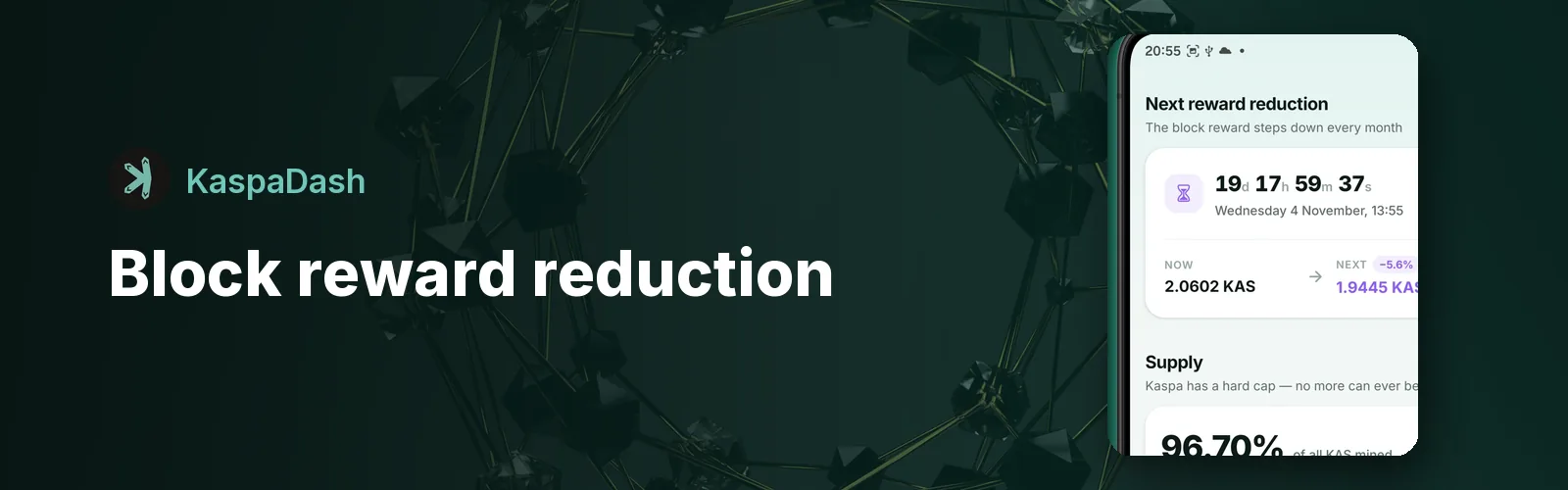 Kaspa Block Reward Reduction: The Monthly Halving Explained